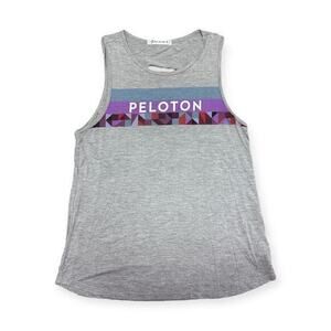 Peloton Sleeveless Grey & Purple Tank Top with a Slash-Back Design